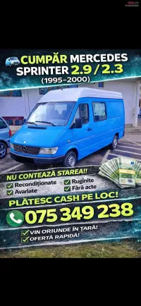 Cumpar Mercedes Sprinter W902 din 2000, avariat in fata, spate, lateral(e), totalitate